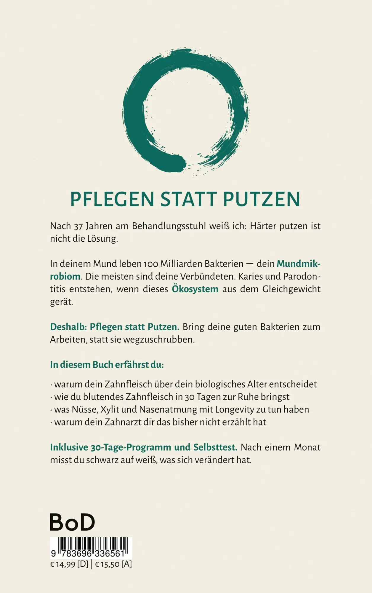Rückseite: 9783696715564 | Pflegen statt Putzen | Warum dein Mund über dein Alter entscheidet