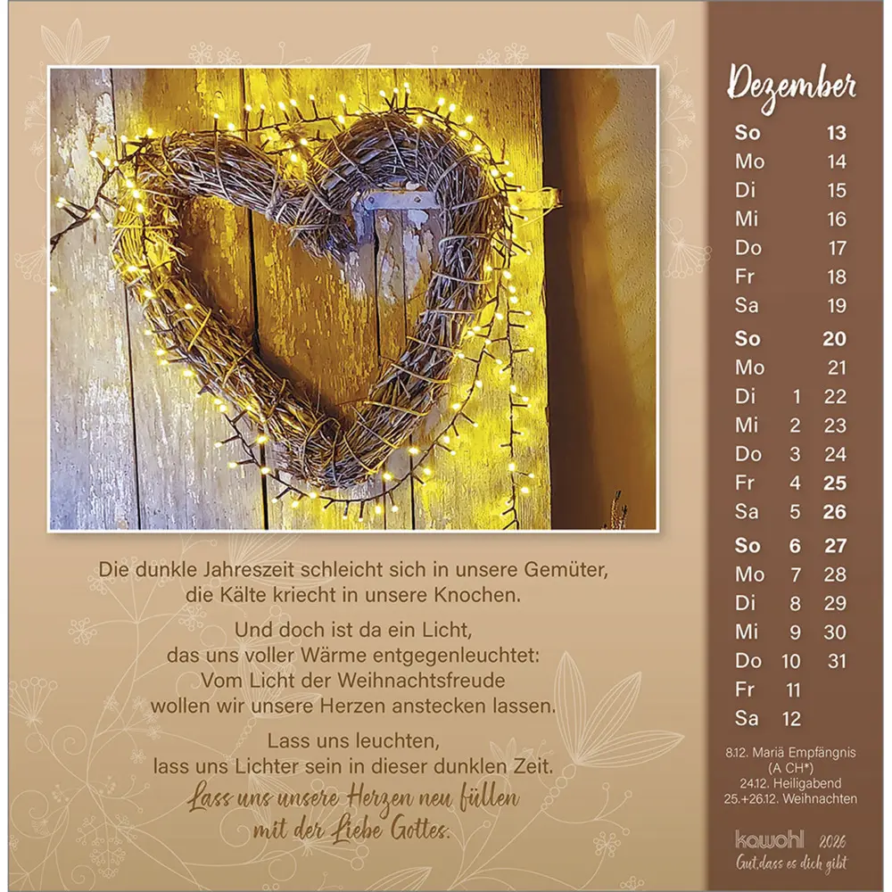 Bild: 9783754815564 | Gut, dass es dich gibt 2026 | Der "Ich mag Dich"-Postkarten-Kalender