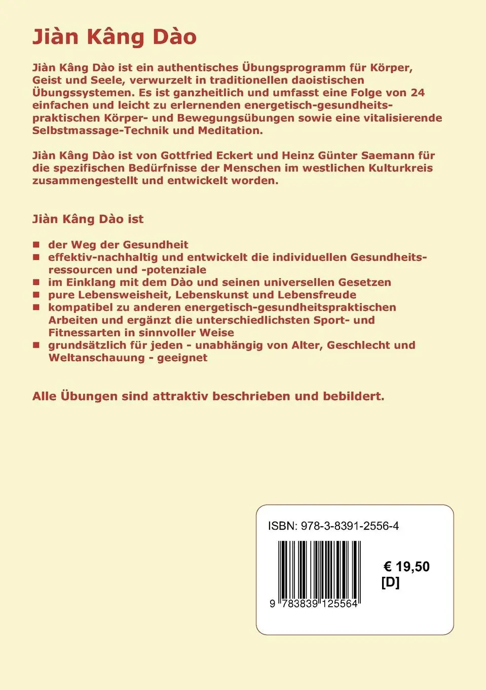 Rückseite: 9783839125564 | Jiàn K¿ng Dào. Der Weg der Gesundheit | Gottfried Eckert (u. a.)