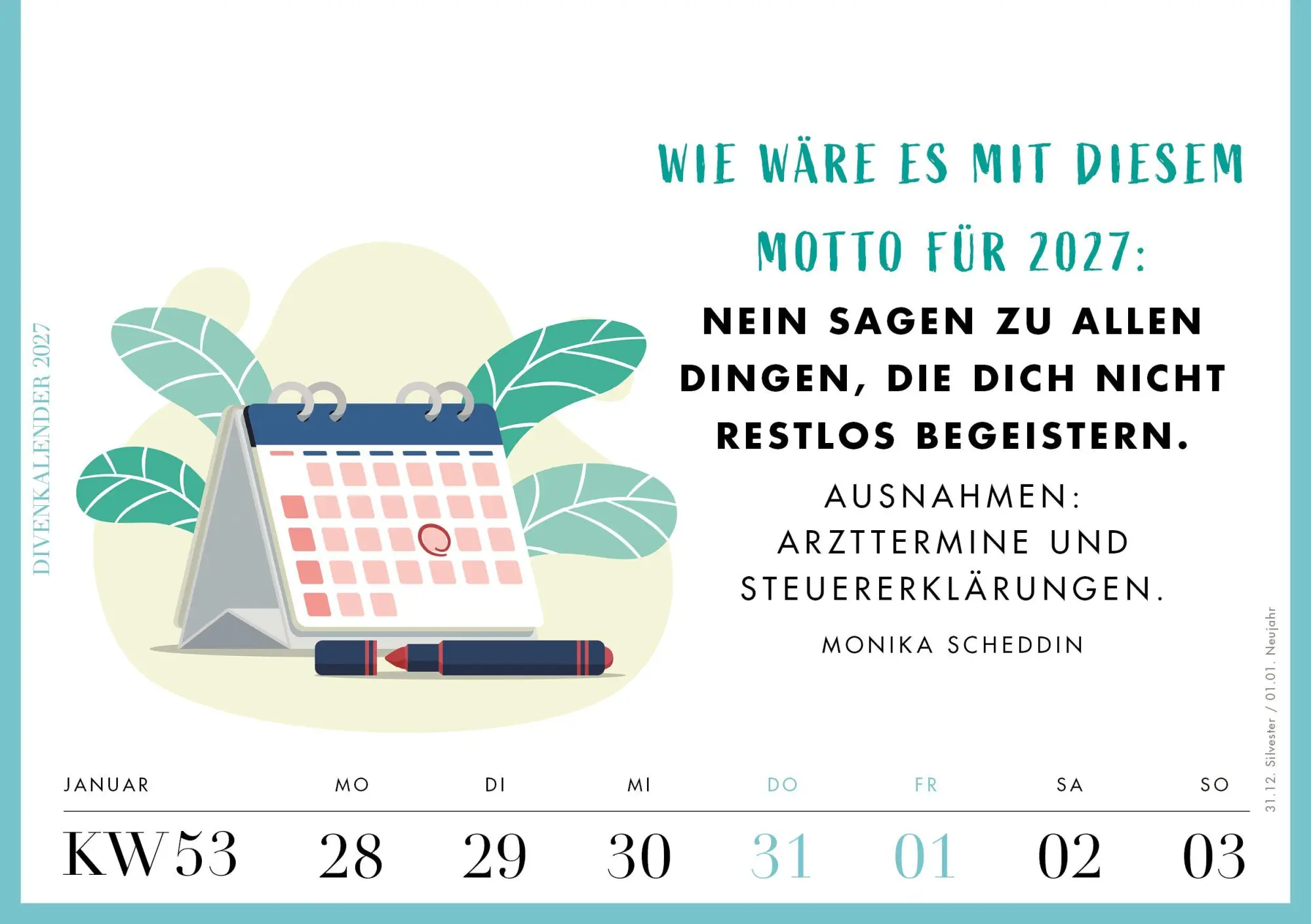 Bild: 9783962335564 | Divenkalender 2027 | Der Kalender für göttliche Frauen | Scheddin