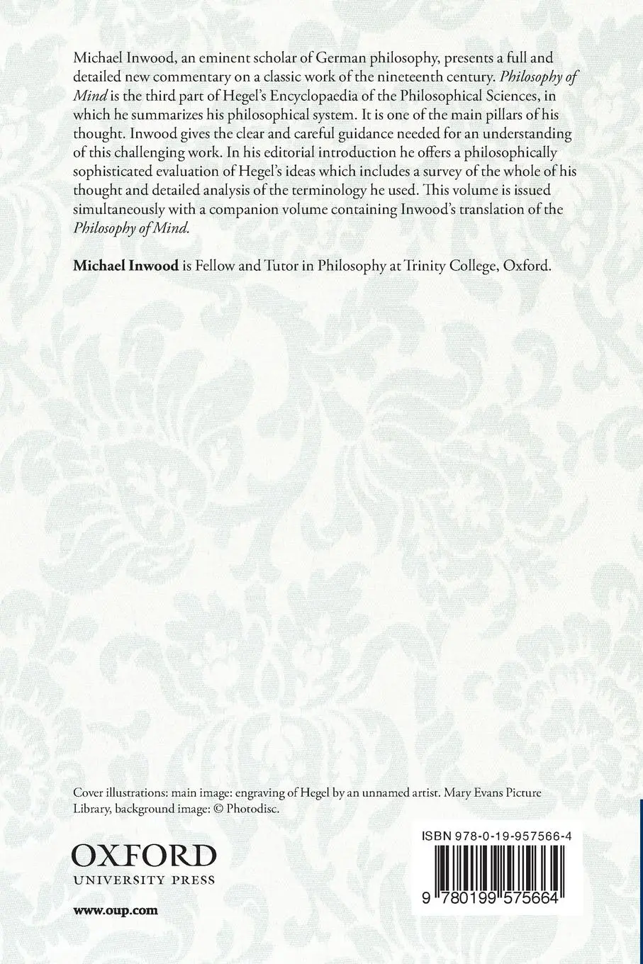 Rückseite: 9780199575664 | A Commentary on Hegel's Philosophy of Mind | M. J. Inwood | Buch