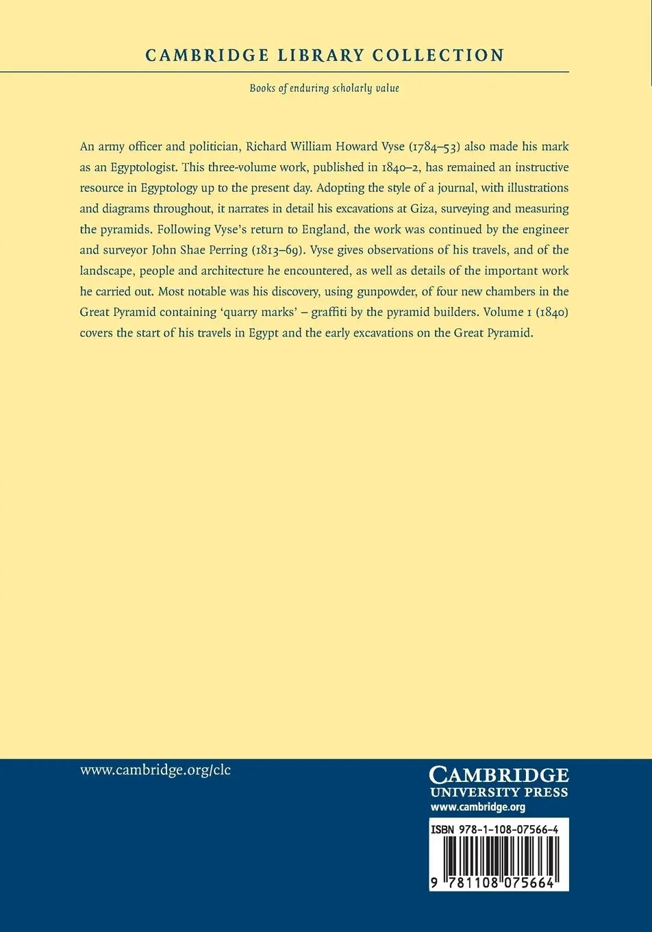 Rückseite: 9781108075664 | Operations Carried On at the Pyramids of Gizeh in 1837 - Volume 1