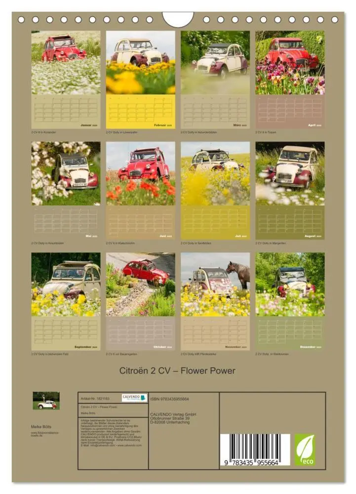 Bild: 9783435955664 | Citroën 2 CV - Flower Power (Wandkalender 2025 DIN A4 hoch),...