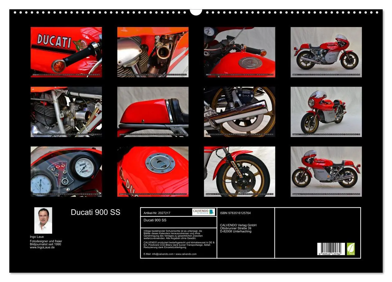 Bild: 9783516125764 | Ducati 900 SS (Wandkalender 2026 DIN A2 quer), CALVENDO Monatskalender