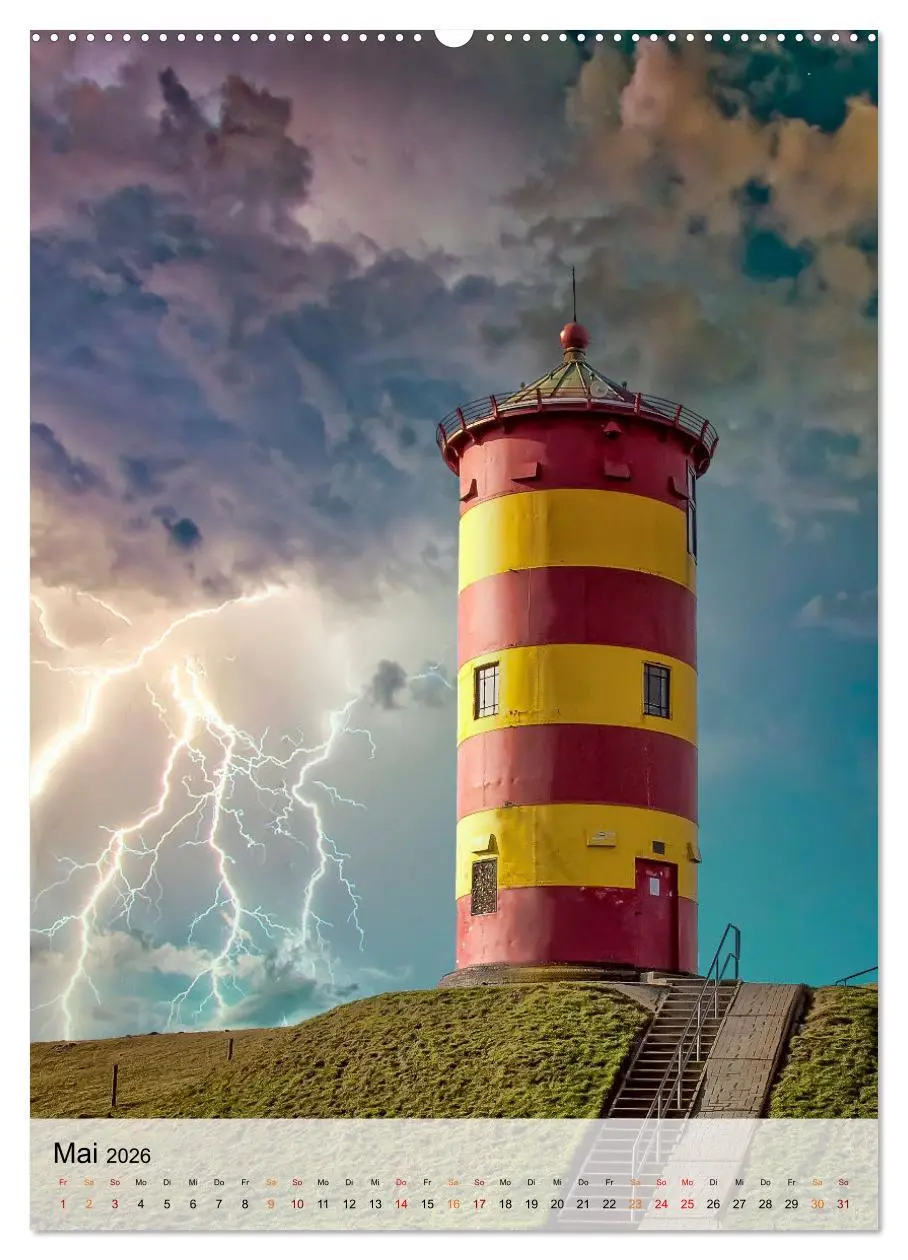 Bild: 9783516365764 | Leuchttürme im Gewitter (Wandkalender 2026 DIN A2 hoch), CALVENDO...