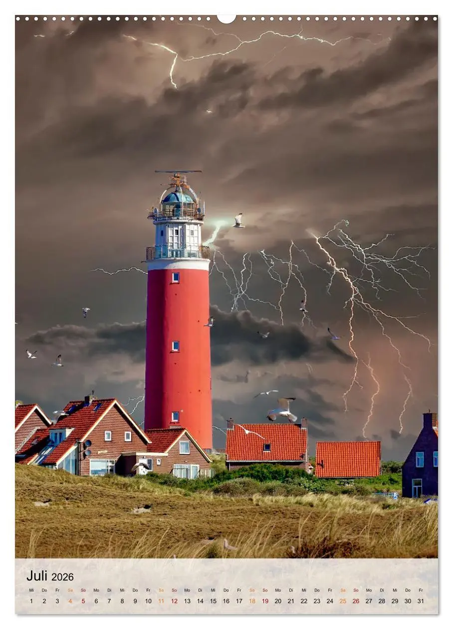 Bild: 9783516365764 | Leuchttürme im Gewitter (Wandkalender 2026 DIN A2 hoch), CALVENDO...