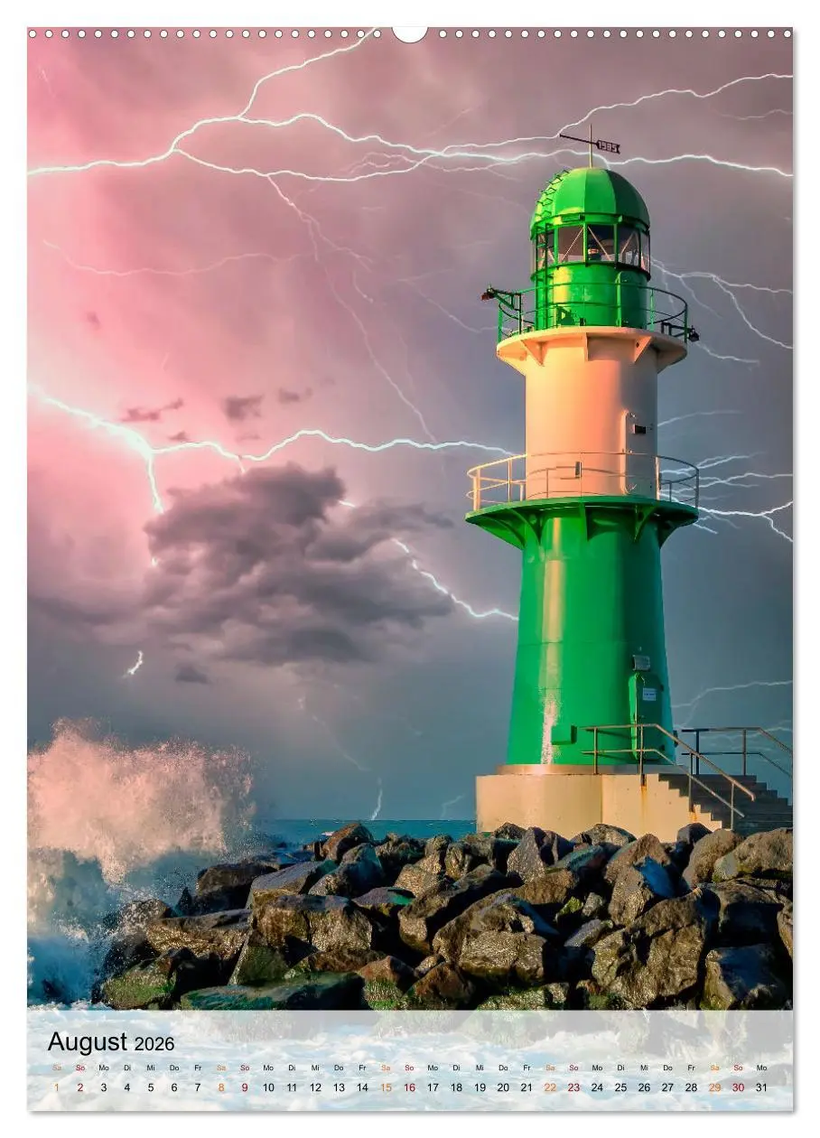 Bild: 9783516365764 | Leuchttürme im Gewitter (Wandkalender 2026 DIN A2 hoch), CALVENDO...