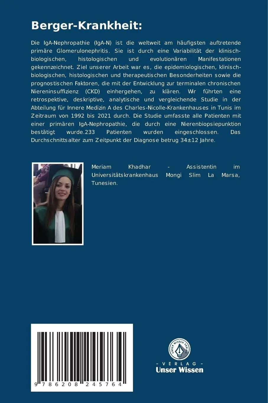 Rückseite: 9786208245764 | Berger-Krankheit: | Überblick | Meriam Khadhar (u. a.) | Taschenbuch
