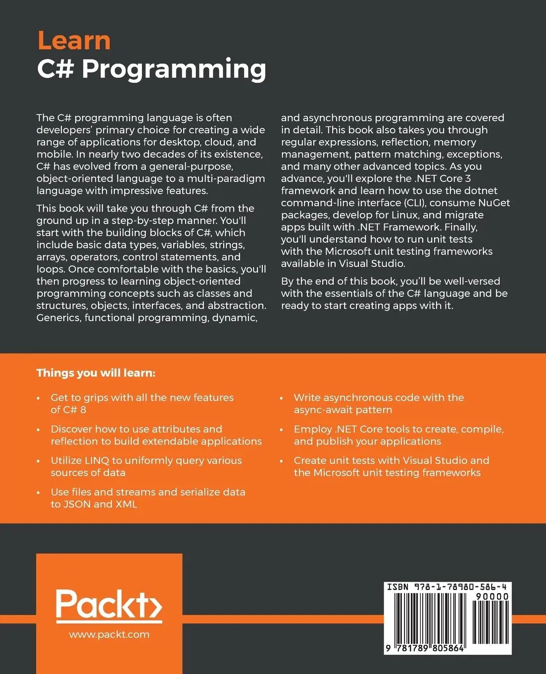 Rückseite: 9781789805864 | Learn C# Programming | Raffaele Rialdi (u. a.) | Taschenbuch | 2020