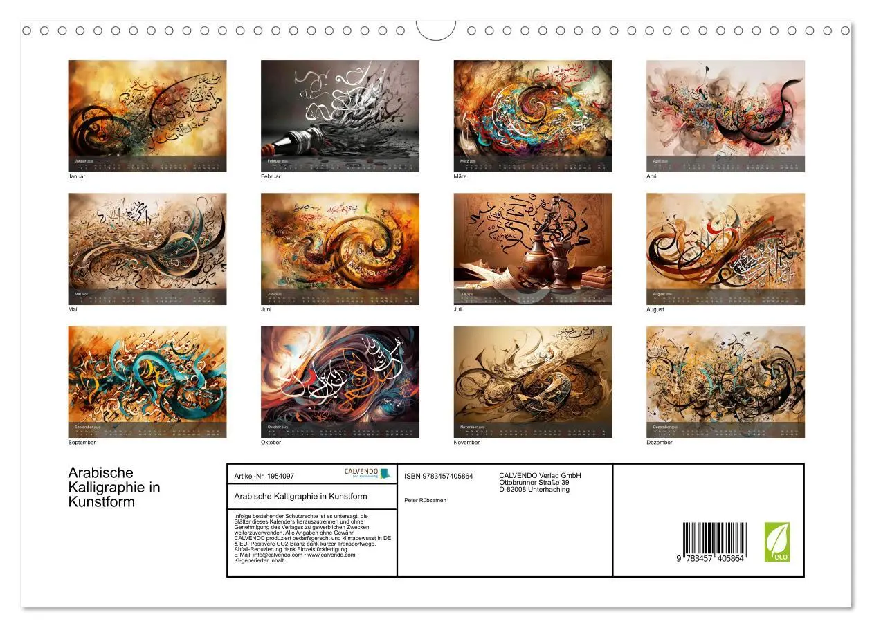 Bild: 9783457405864 | Arabische Kalligraphie in Kunstform (Wandkalender 2026 DIN A3...