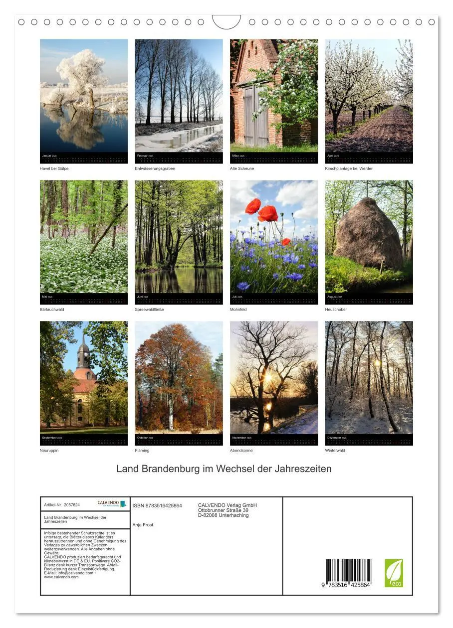 Bild: 9783516425864 | Land Brandenburg im Wechsel der Jahreszeiten (Wandkalender 2026 DIN...