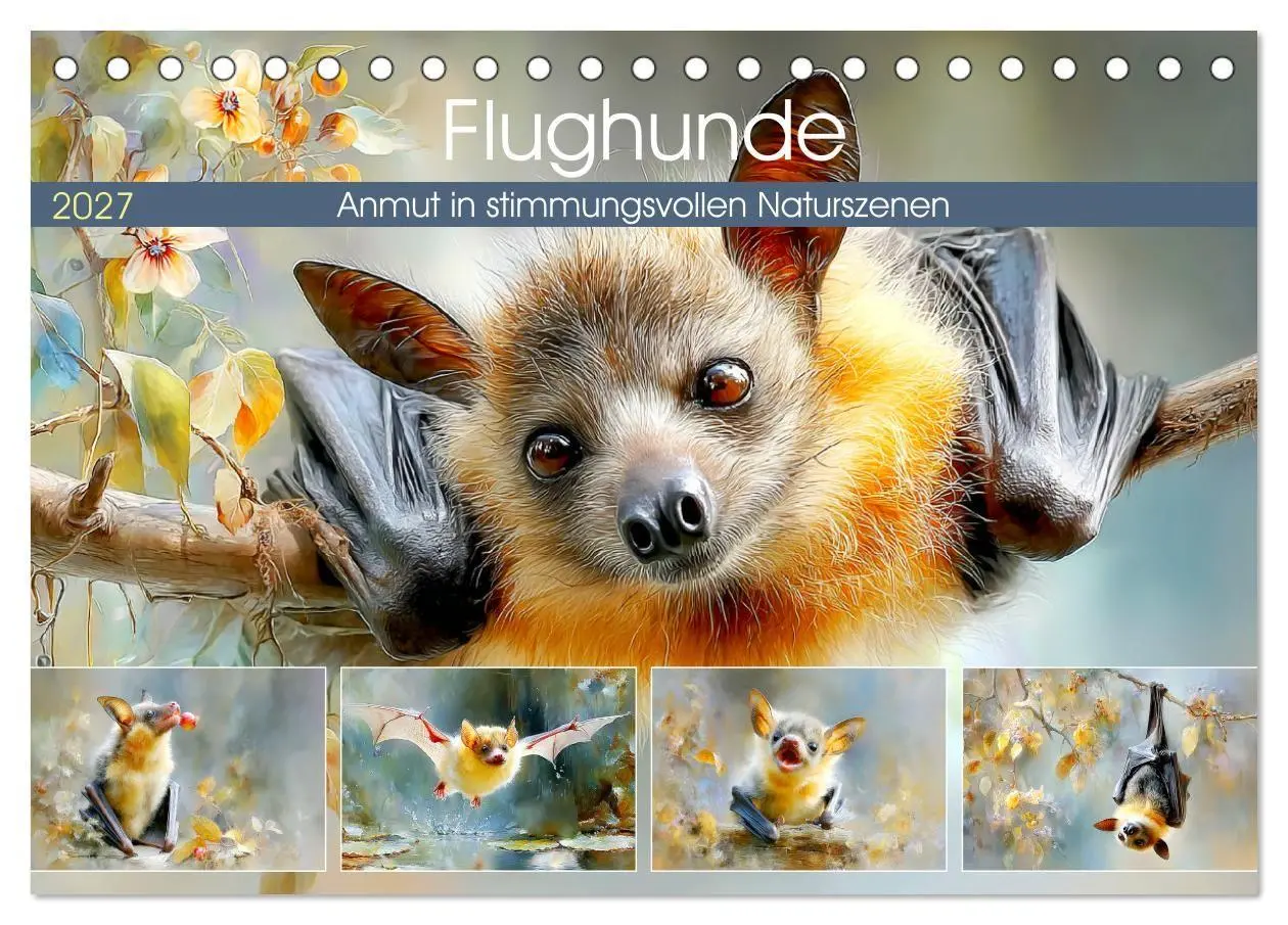 Cover: 9783516805864 | Flughunde. Anmut in stimmungsvollen Naturszenen (Tischkalender 2027...