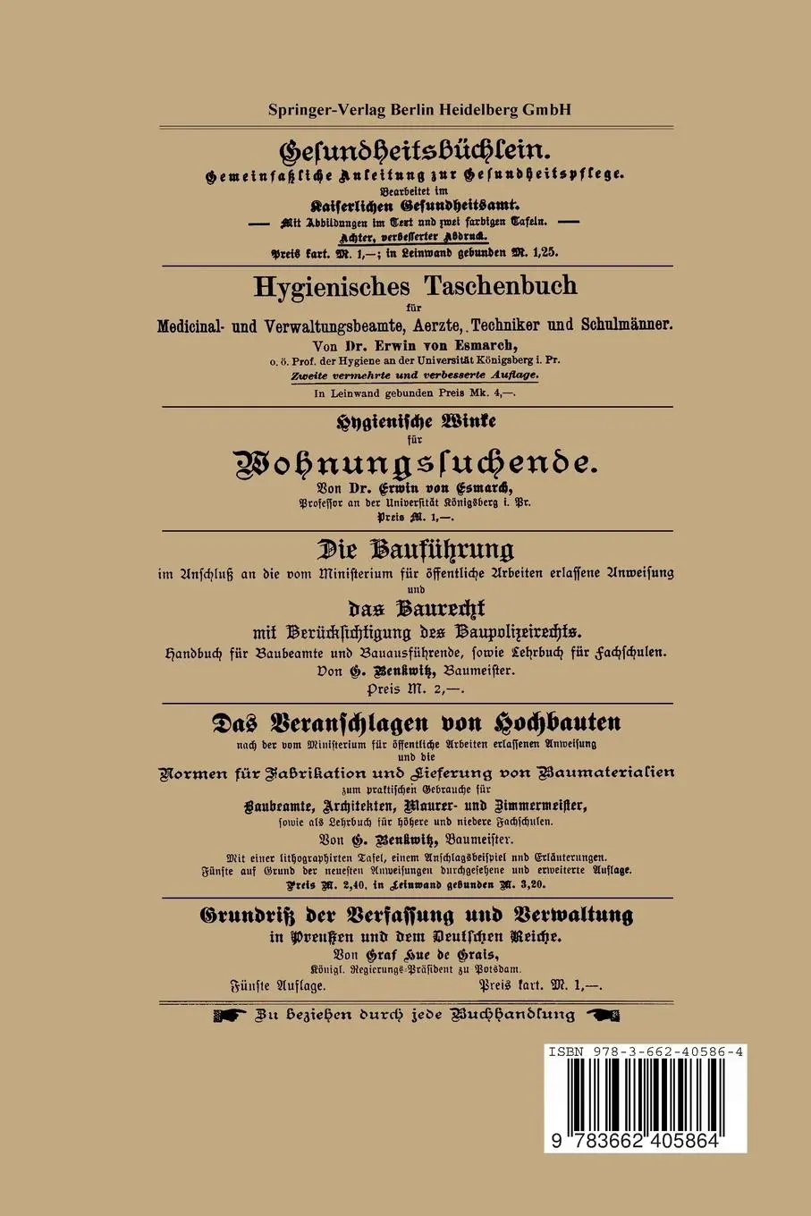 Rückseite: 9783662405864 | Rathschläge über den Blitzschutz der Gebäude unter besonderer...