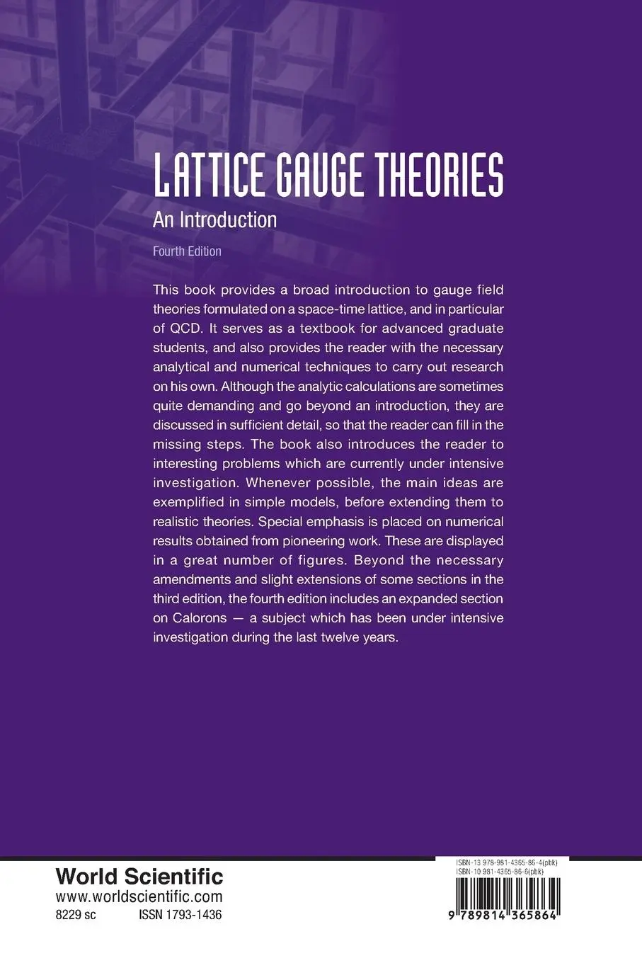 Rückseite: 9789814365864 | LATTICE GAUGE THEORIES (4TH ED) | Heinz J Rothe | Taschenbuch | 2012