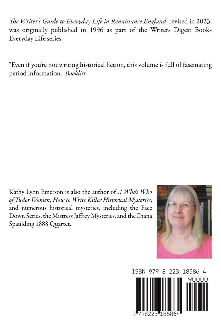 Rückseite: 9798223185864 | The Writer's Guide to Everyday Life in Renaissance England | Emerson
