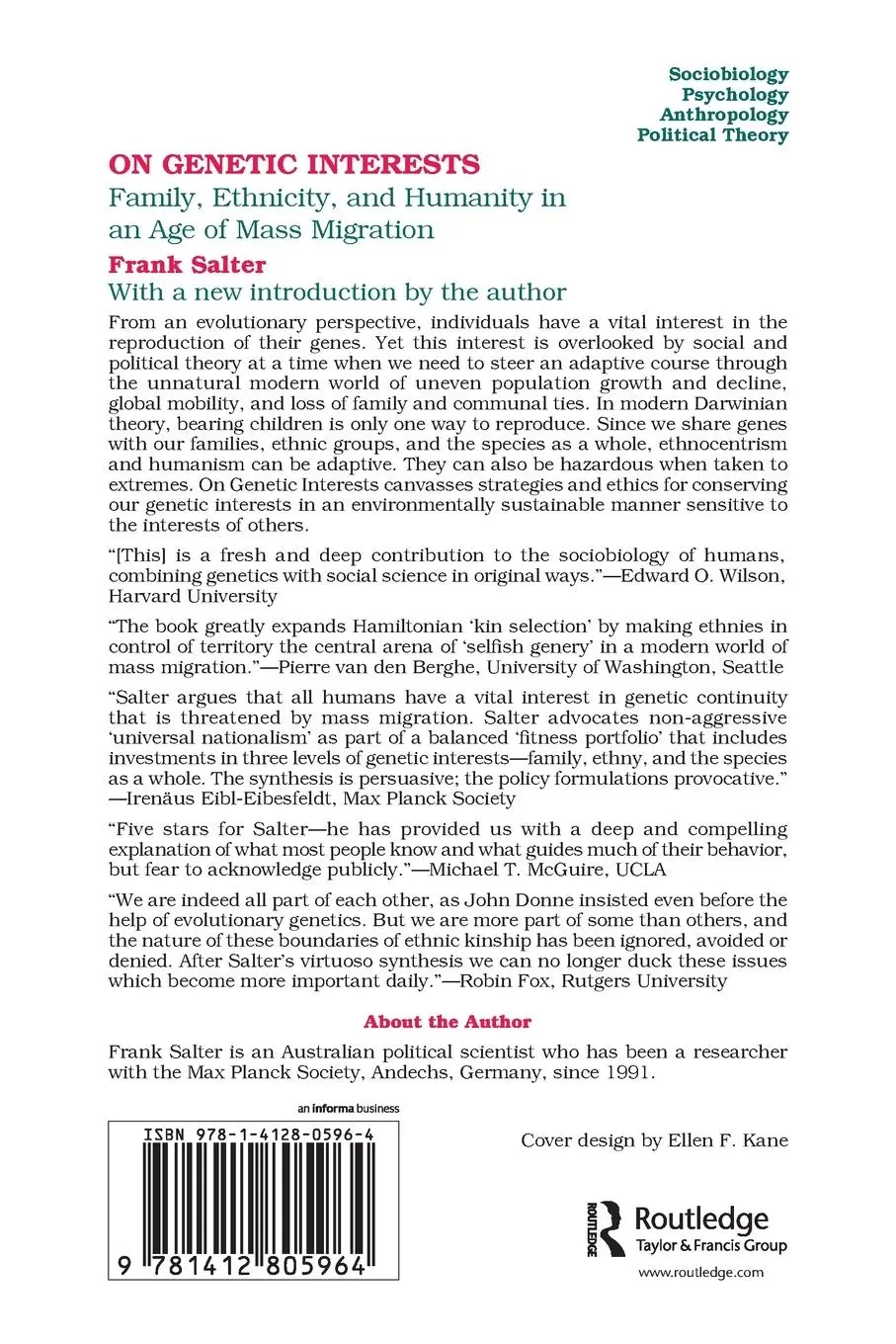 Rückseite: 9781412805964 | On Genetic Interests | Frank Salter | Taschenbuch | Englisch | 2006