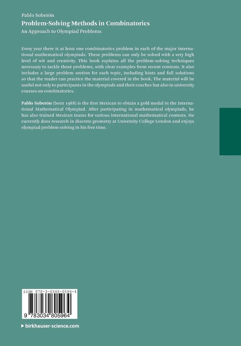 Rückseite: 9783034805964 | Problem-Solving Methods in Combinatorics | Pablo Soberón | Taschenbuch
