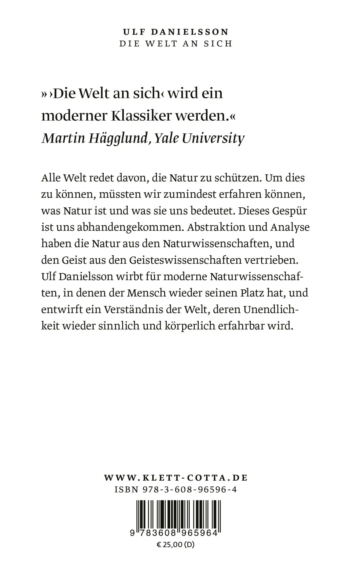 Rückseite: 9783608965964 | Die Welt an sich | Und wie wir sie begreifen können | Ulf Danielsson