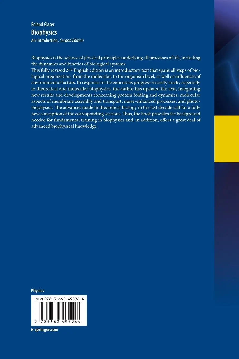 Rückseite: 9783662495964 | Biophysics | An Introduction | Roland Glaser | Taschenbuch | xx | 2012