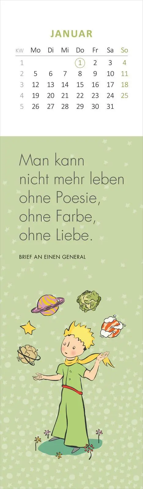 Bild: 4014489136064 | Lesezeichenkalender Der Kleine Prinz. Man sieht nur mit dem Herzen...