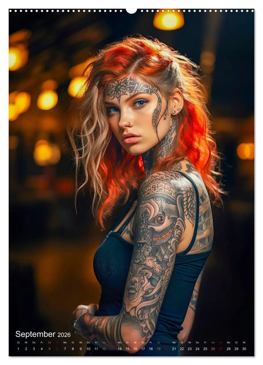 Bild: 9783516306064 | Tattoo Kunst auf der Haut (Wandkalender 2026 DIN A2 hoch), CALVENDO...