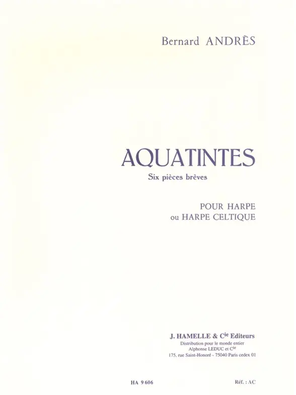 Cover: 9790230796064 | Aquatintes | Bernard Andres | Partitur | Alphonse Leduc