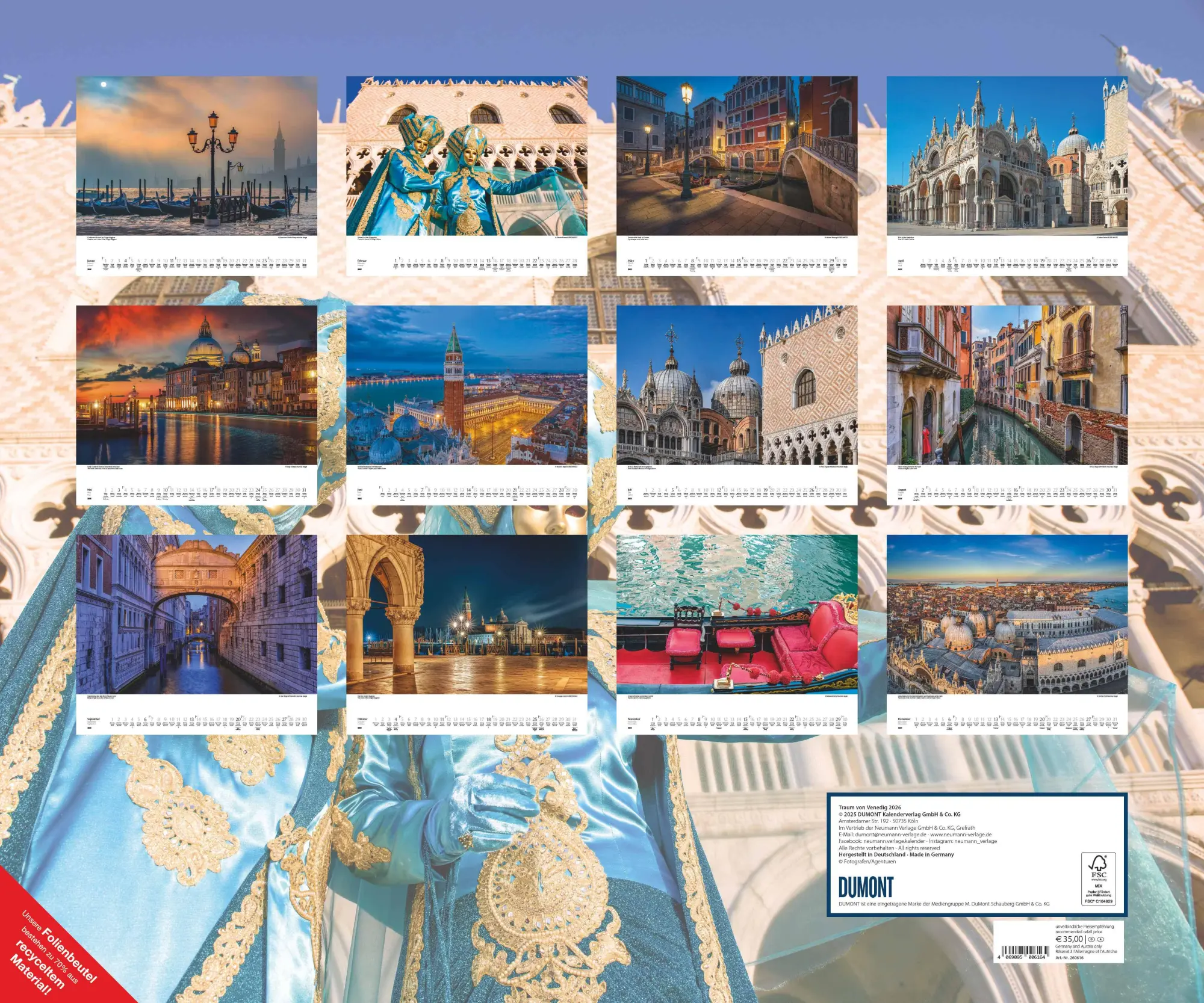 Bild: 4069095006164 | Der Traum von Venedig 2026 - Wandkalender 60,0 x 50,0 cm -...