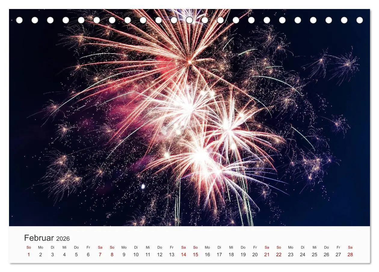 Bild: 9783457686164 | Feuerwerke - Kunstwerke am Himmel (Tischkalender 2026 DIN A5 quer),...