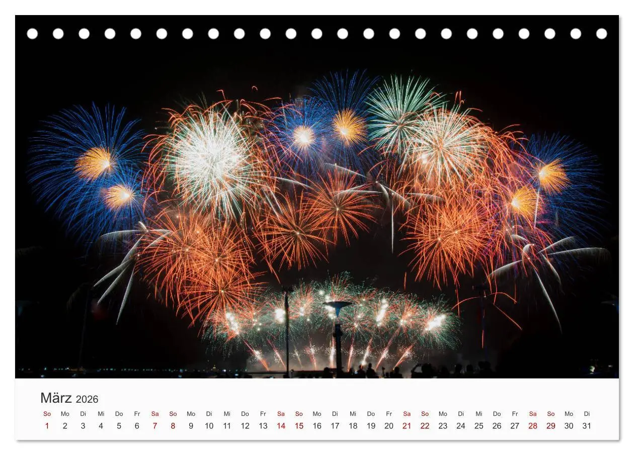 Bild: 9783457686164 | Feuerwerke - Kunstwerke am Himmel (Tischkalender 2026 DIN A5 quer),...