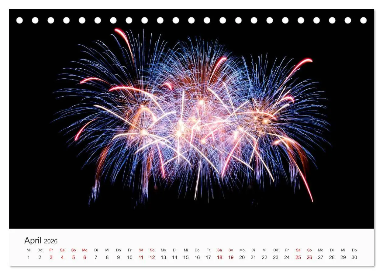 Bild: 9783457686164 | Feuerwerke - Kunstwerke am Himmel (Tischkalender 2026 DIN A5 quer),...
