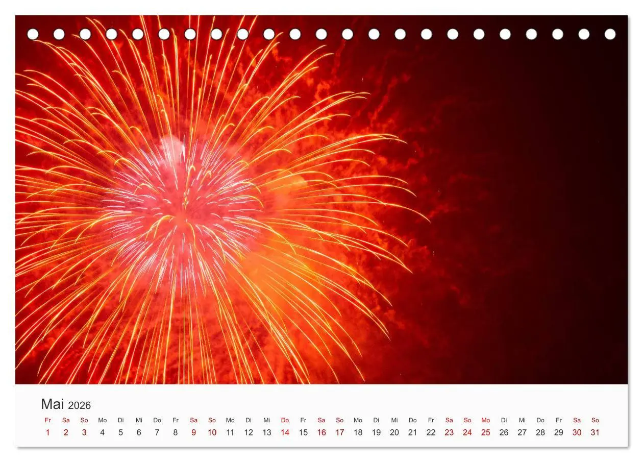 Bild: 9783457686164 | Feuerwerke - Kunstwerke am Himmel (Tischkalender 2026 DIN A5 quer),...
