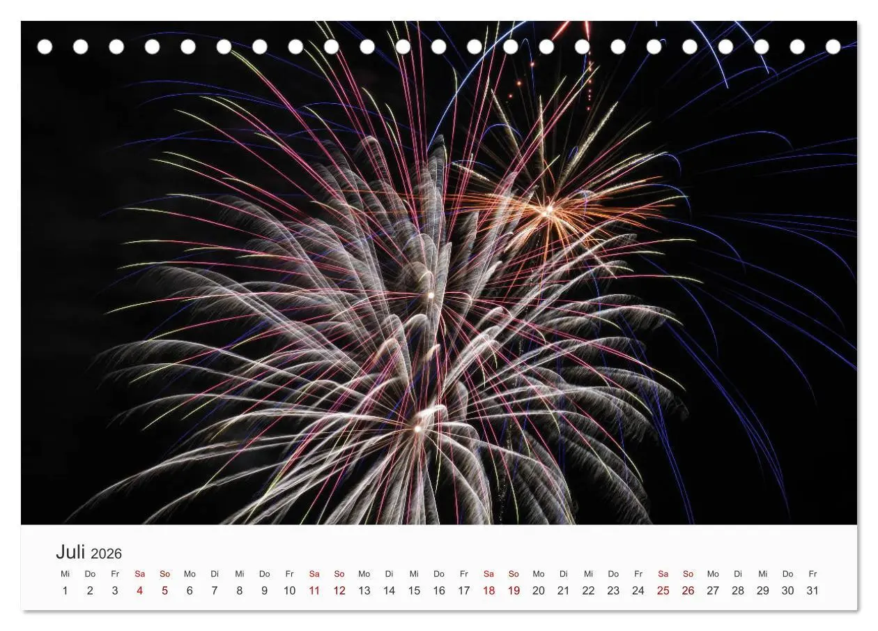 Bild: 9783457686164 | Feuerwerke - Kunstwerke am Himmel (Tischkalender 2026 DIN A5 quer),...