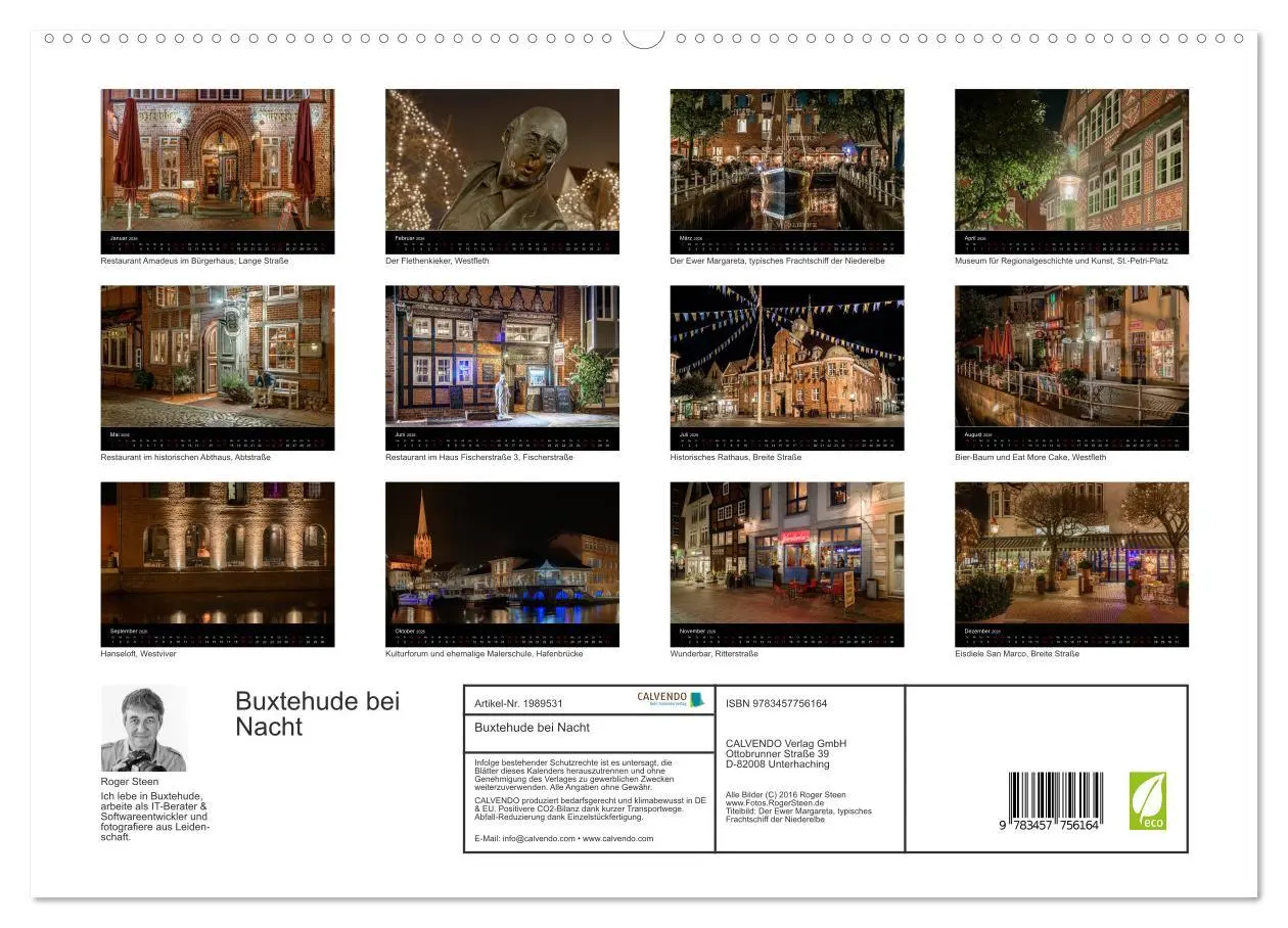 Bild: 9783457756164 | Buxtehude bei Nacht (hochwertiger Premium Wandkalender 2026 DIN A2...
