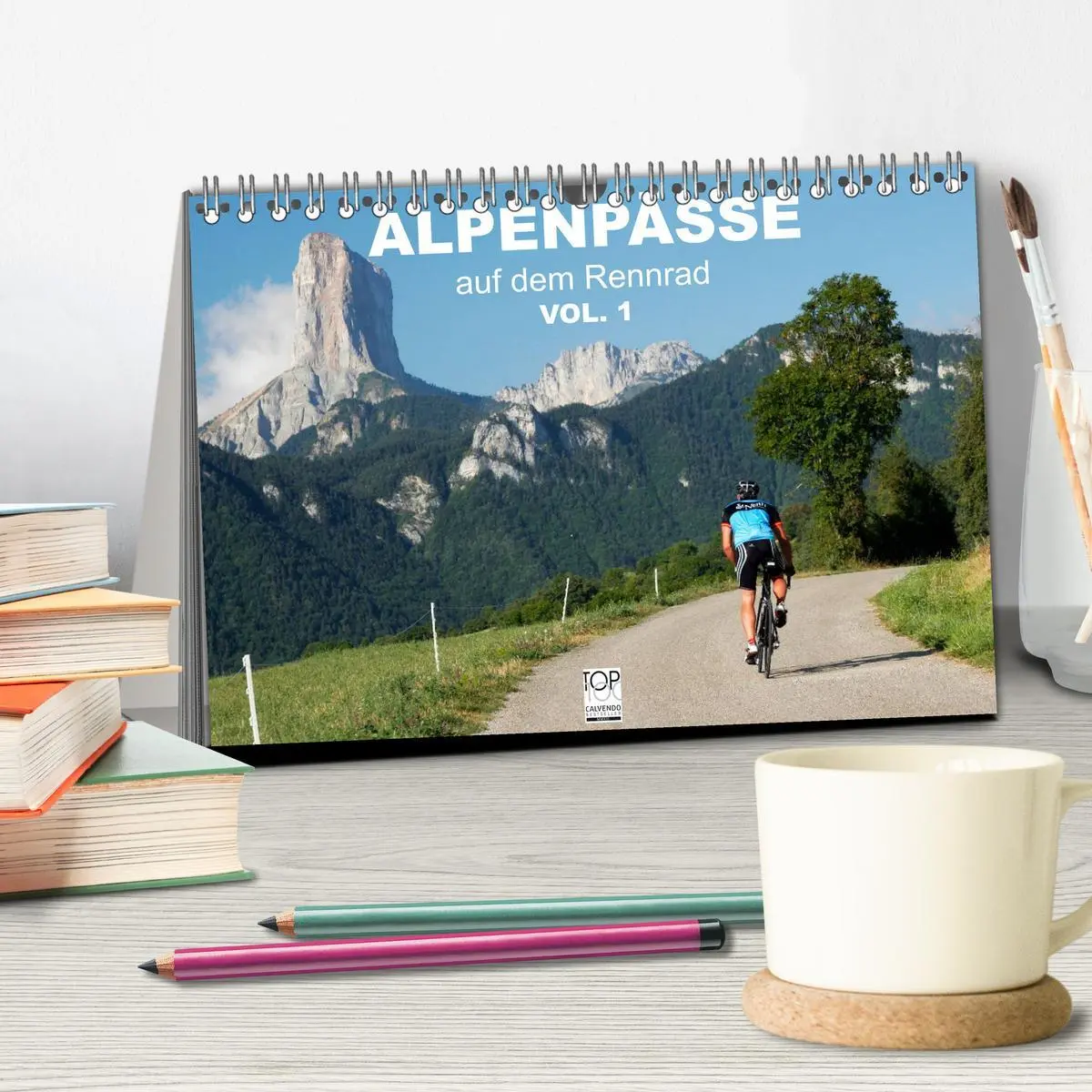 Bild: 9783516226164 | Alpenpässe auf dem Rennrad Vol. 1 (Tischkalender 2026 DIN A5 quer),...