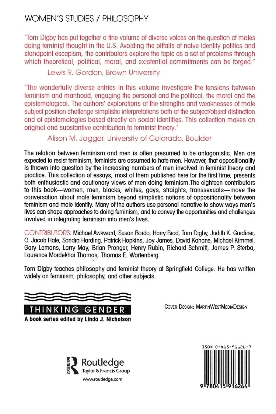 Rückseite: 9780415916264 | Men Doing Feminism | Tom Digby | Taschenbuch | Englisch | 1997