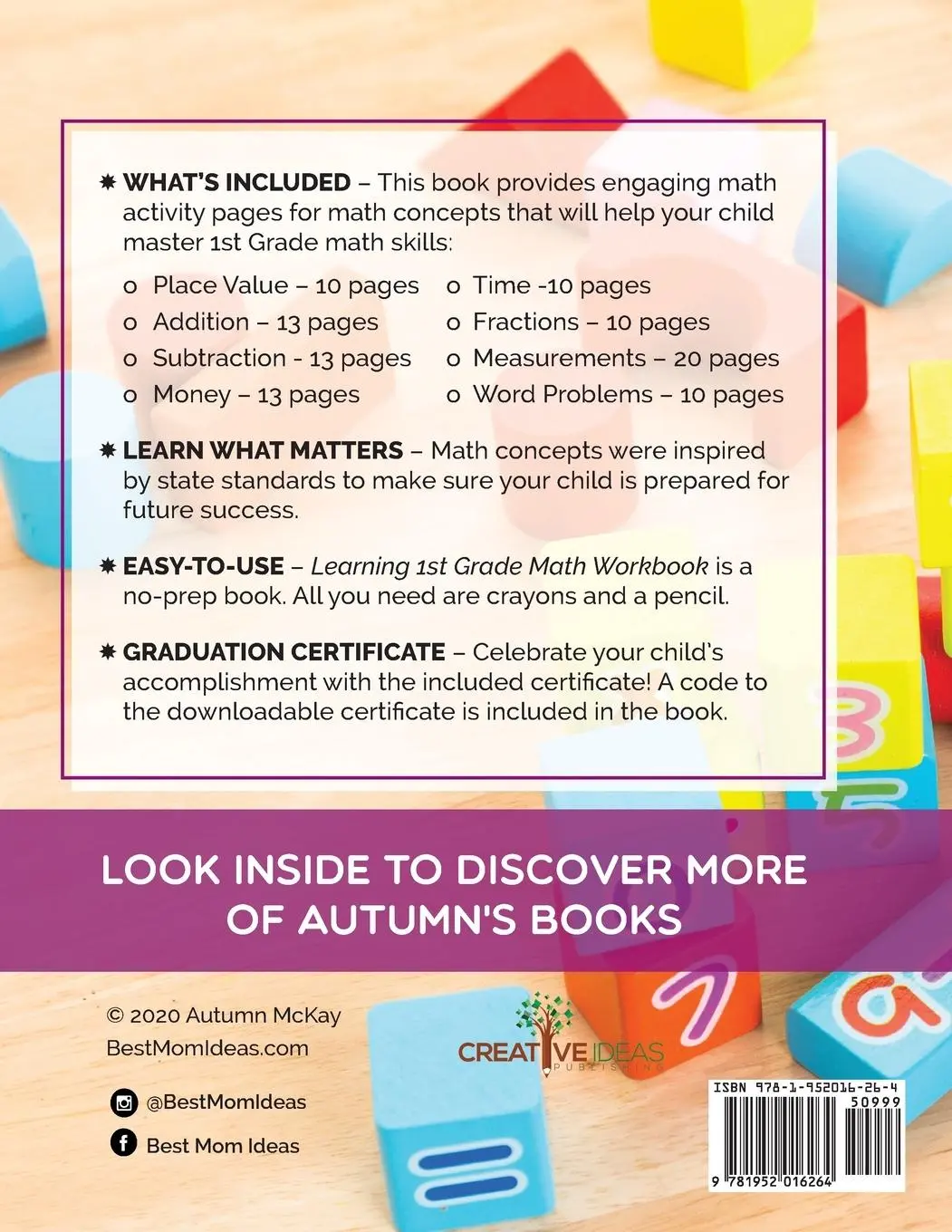Rückseite: 9781952016264 | Learning 1st Grade Math Workbook | Autumn McKay | Taschenbuch | 2020