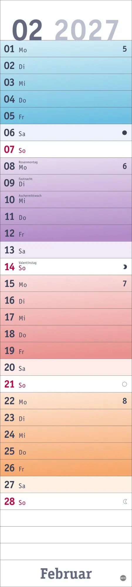 Bild: 9783756416264 | Bunte Wochen Langplaner 2027 | Heye | Kalender | Spiralbindung | 13 S.