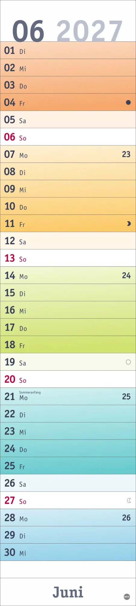 Bild: 9783756416264 | Bunte Wochen Langplaner 2027 | Heye | Kalender | Spiralbindung | 13 S.