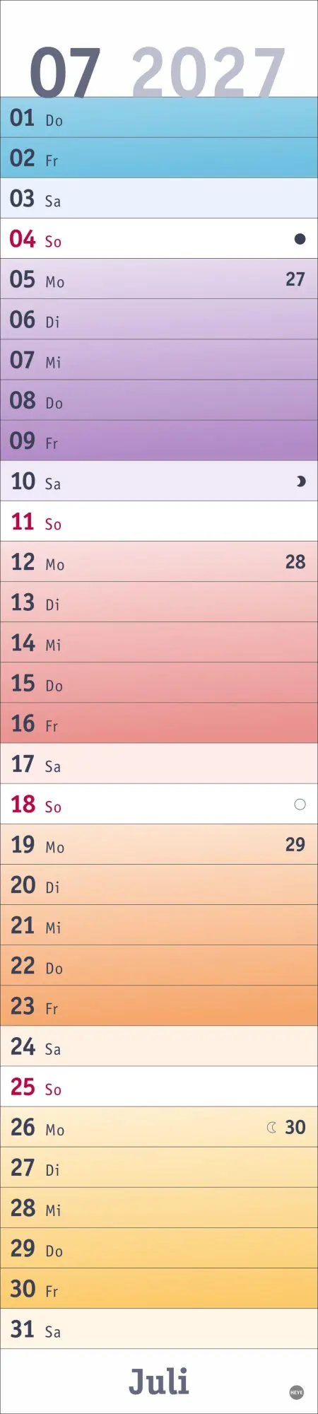 Bild: 9783756416264 | Bunte Wochen Langplaner 2027 | Heye | Kalender | Spiralbindung | 13 S.