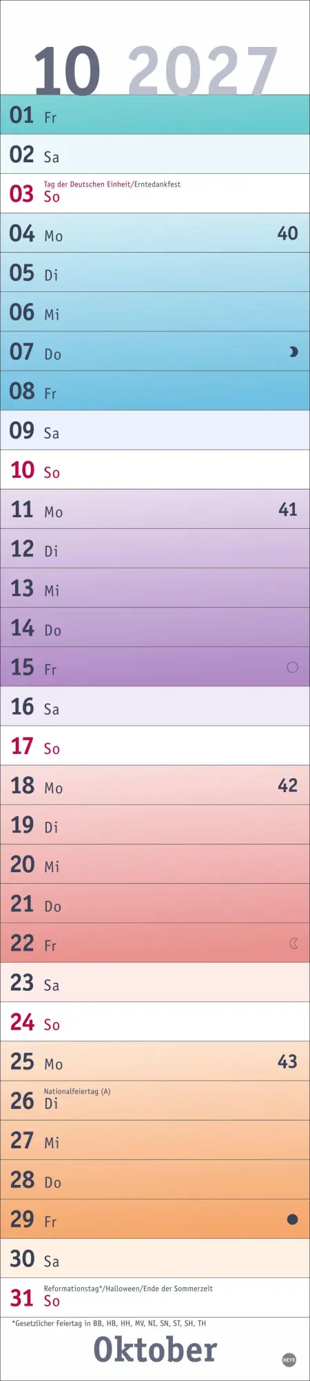 Bild: 9783756416264 | Bunte Wochen Langplaner 2027 | Heye | Kalender | Spiralbindung | 13 S.