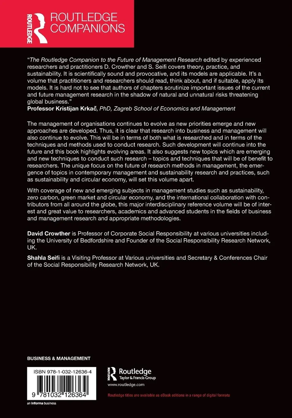 Rückseite: 9781032126364 | The Routledge Companion to the Future of Management Research | Buch