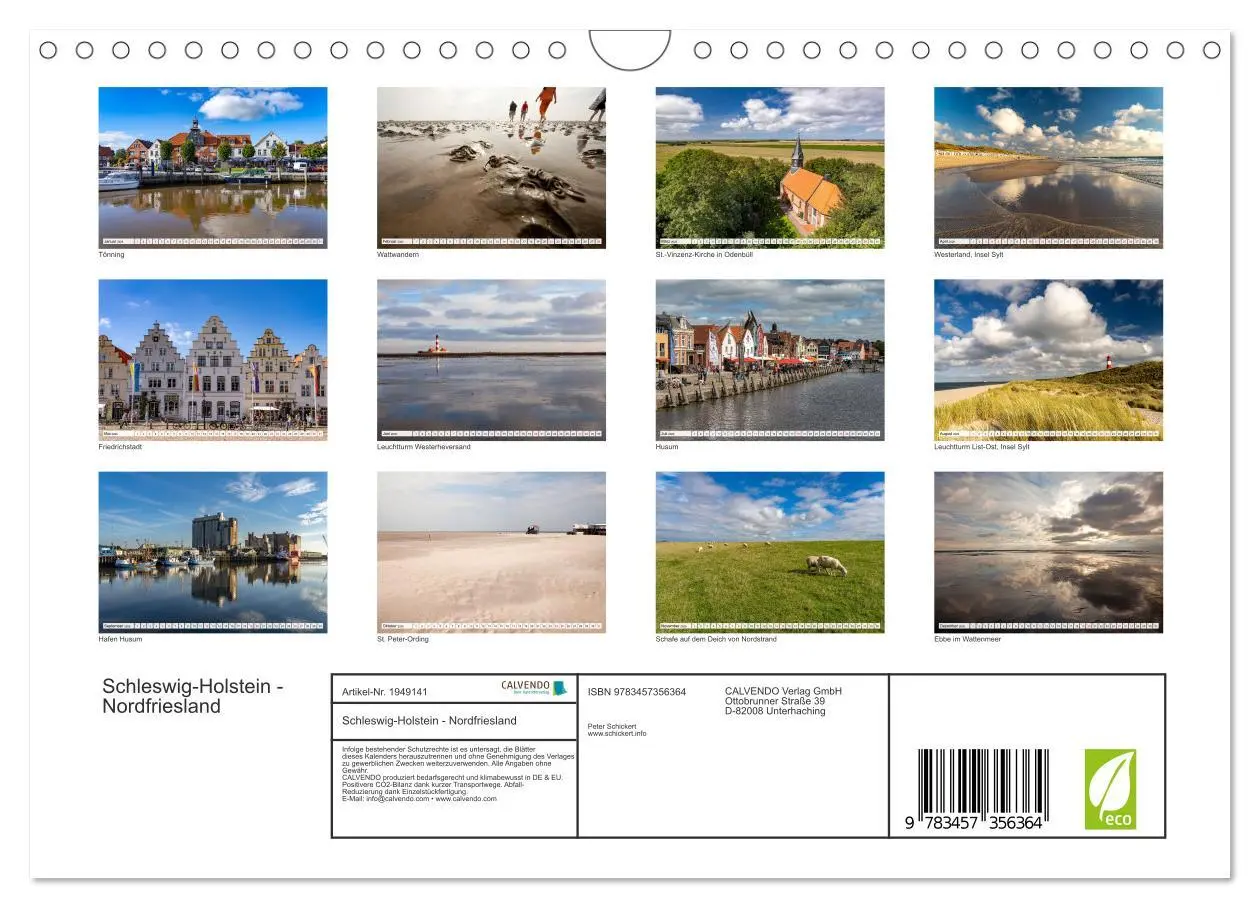 Bild: 9783457356364 | Schleswig-Holstein - Nordfriesland (Wandkalender 2026 DIN A4 quer),...