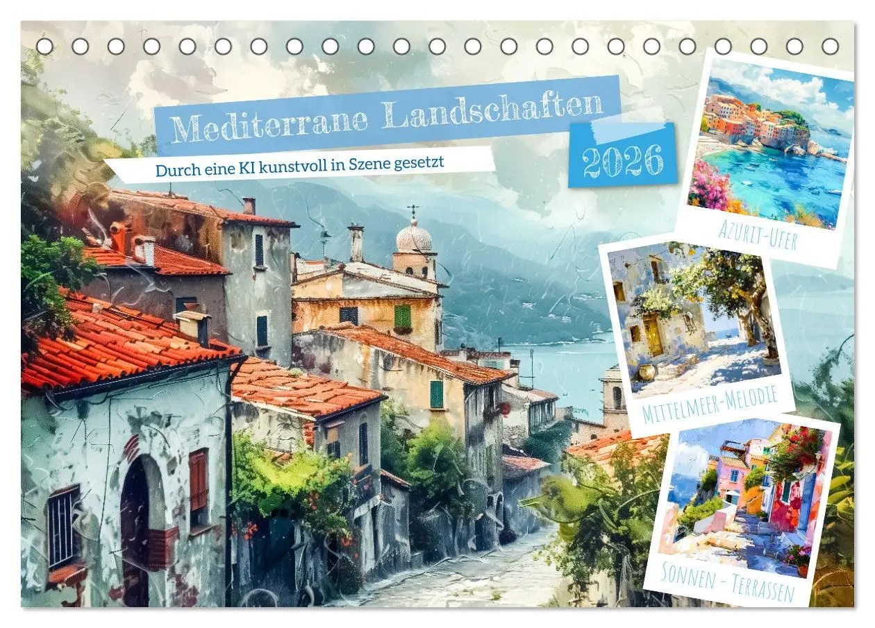 Cover: 9783457426364 | Mediterrane Landschaften (Tischkalender 2026 DIN A5 quer), CALVENDO...