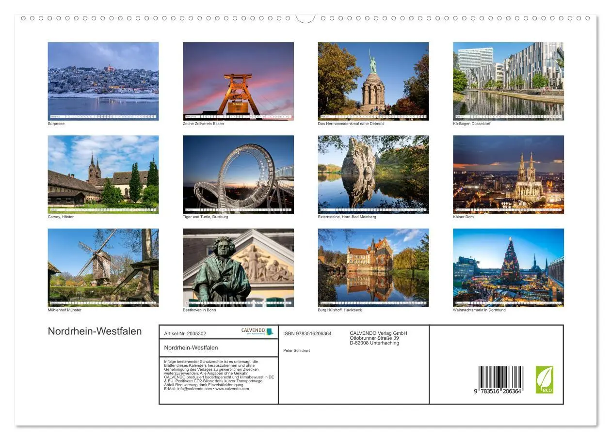 Bild: 9783516206364 | Nordrhein-Westfalen (Wandkalender 2026 DIN A2 quer), CALVENDO...