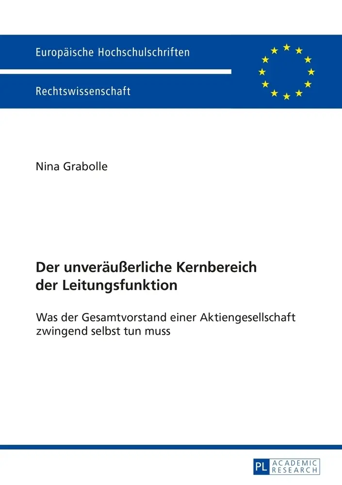 Cover: 9783631666364 | Der unveräußerliche Kernbereich der Leitungsfunktion | Grabolle | Buch