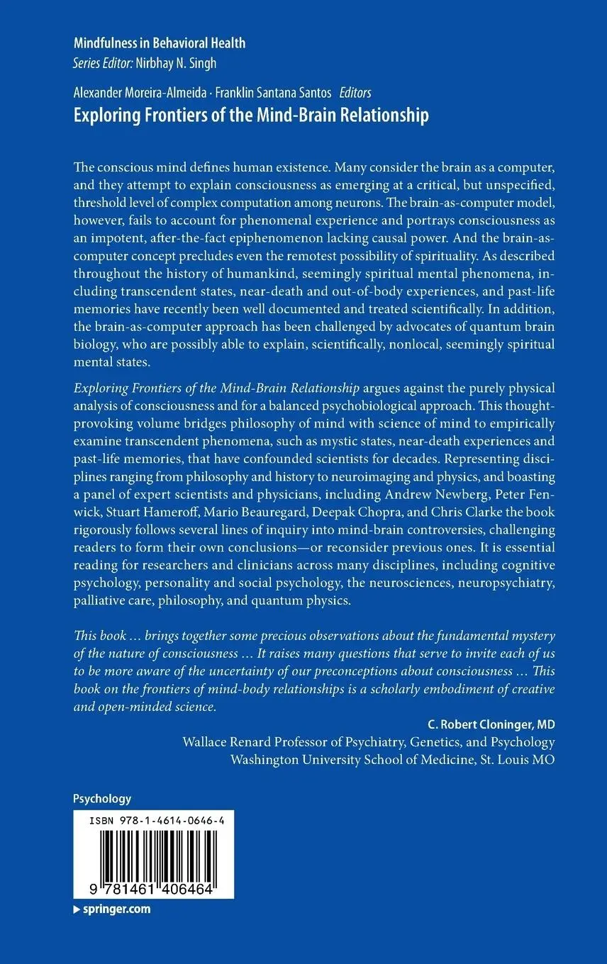 Rückseite: 9781461406464 | Exploring Frontiers of the Mind-Brain Relationship | Santos (u. a.)