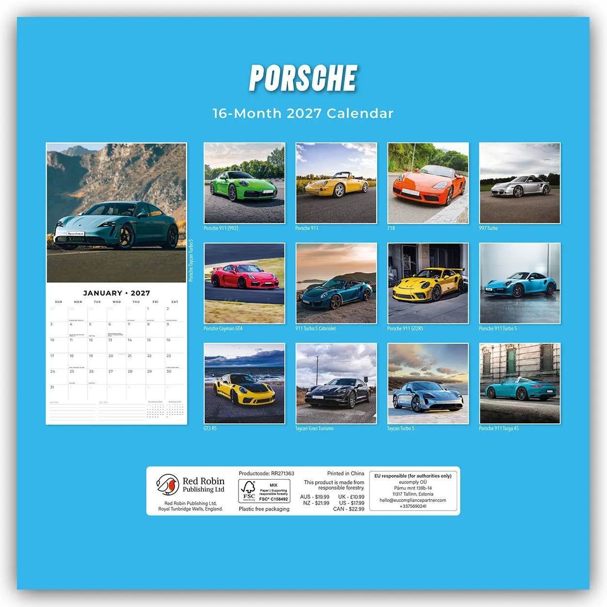Bild: 9781837016464 | Porsche 2027 - 16-Monatskalender | Robin Red | Kalender | 28 S. | 2027