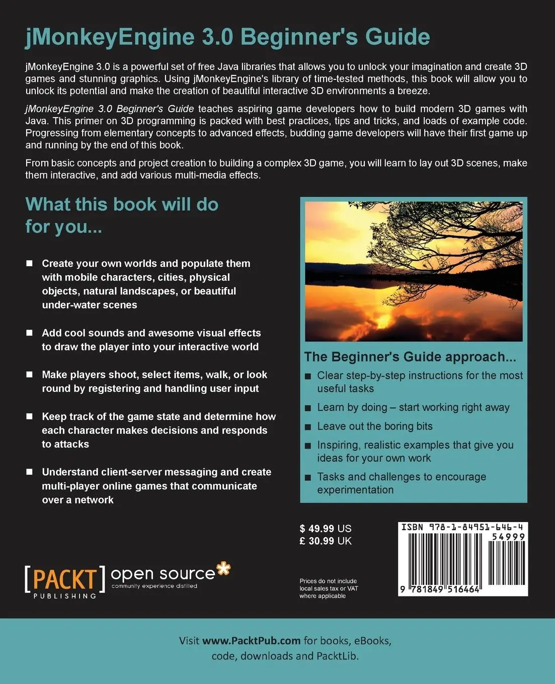 Rückseite: 9781849516464 | Jmonkeyengine 3.0 Beginner's Guide | Ruth Irene Kusterer (u. a.)