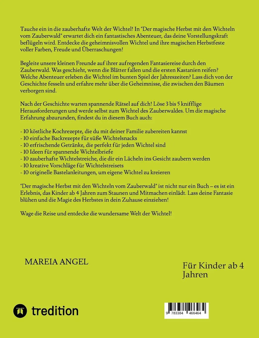 Rückseite: 9783384466464 | "Die magische Zeit mit den Wichteln vom Zauberwald" | Mareia Angel