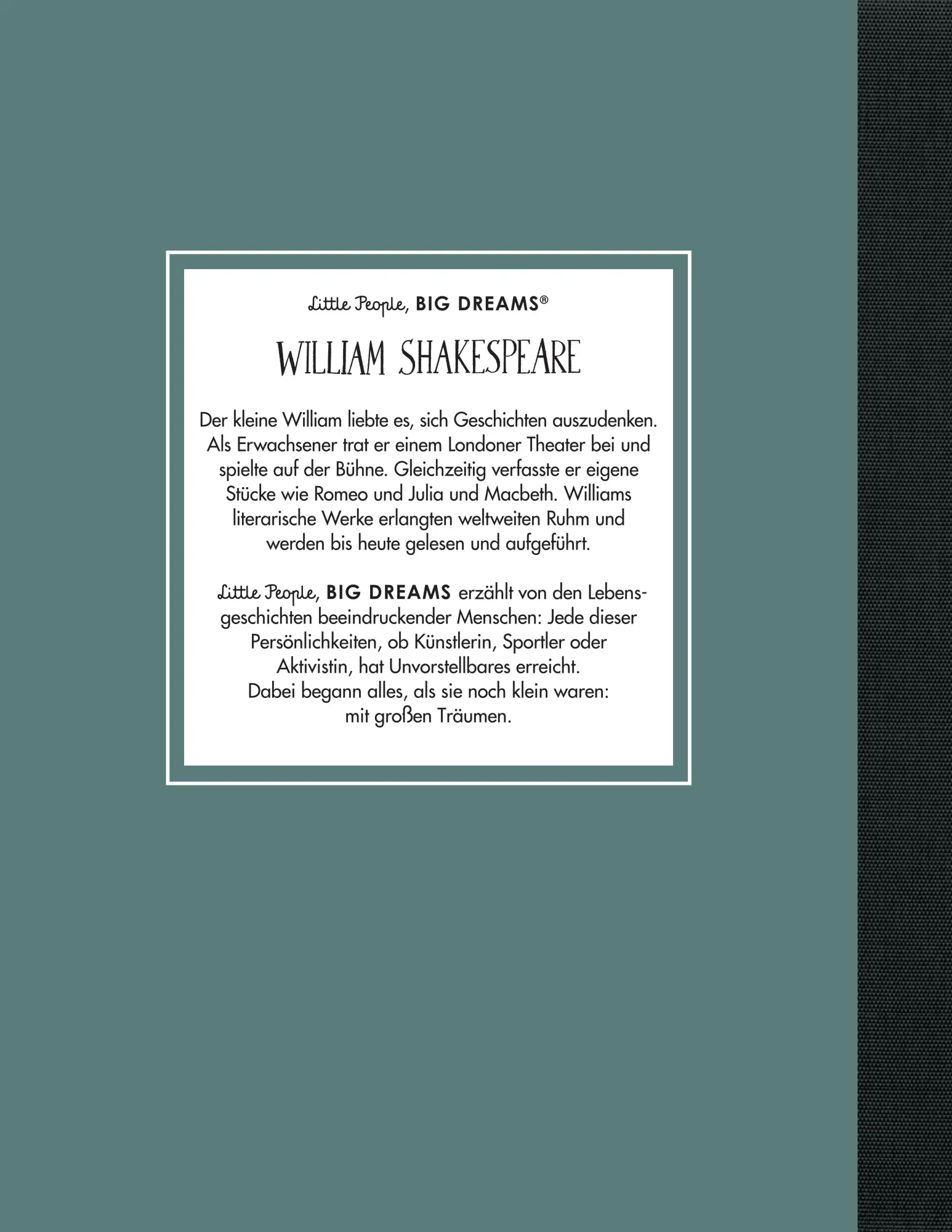 Bild: 9783458646464 | William Shakespeare - Little People, BIG DREAMS (Deutsche Ausgabe)